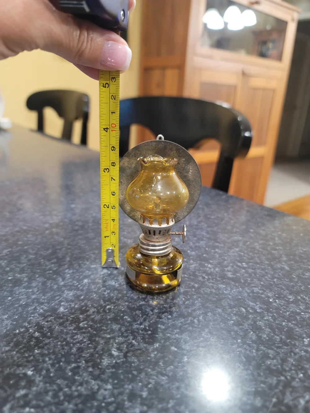 Amber Mini Oil Lamp Decorative Accent - Unbranded